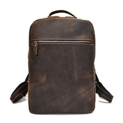 Genuine Leather Mens Cool Backpack Sling Bag Large Black Travel Bag Hiking Bag for men - imessengerbags