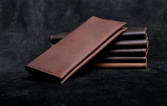 Handmade Leather Mens Cool Long Leather Wallet Clutch Wristlet Wallet for Men - imessengerbags