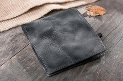 Handmade Leather Mens Cool Slim Leather Wallet Men Small Wallets Bifold for Men - imessengerbags