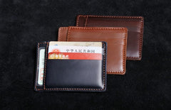 Genuine Leather Mens Cool Slim Front Pocket Wallet Leather Wallet Men Small Wallets  for Men - imessengerbags