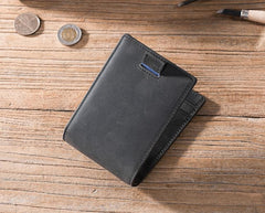 Handmade Leather Mens Cool billfold Wallet Card Holder Small Card Slim Wallets for Men - imessengerbags