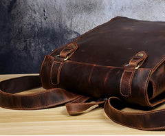 Genuine Leather Mens Cool Backpack Sling Bag Large Black Travel Bag Hiking Bag for men - imessengerbags