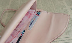 Handmade Leather Mens Clutch Long Wallets Cool Vintage Long Wallet for Women