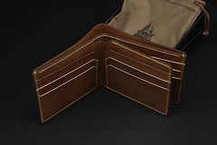 Handmade Leather Tooled Predator Mens billfold Wallet Cool Leather Wallet Slim Wallet for Men - imessengerbags