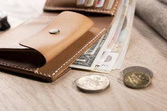 Handmade Leather Mens Cool Slim Leather Wallet Men Small Wallets Bifold for Men - imessengerbags