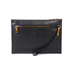 Handmade Leather Mens Chinese Dragon Clutch Cool Slim Wallet Zipper Clutch Wristlet Wallet for Men