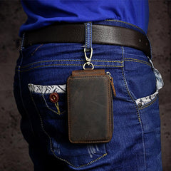 Handmade Leather Mens Cool Key Wallet Car Key Holder Case Card Wallet for Men - imessengerbags