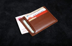 Genuine Leather Mens Cool Slim Front Pocket Wallet Leather Wallet Men Small Wallets  for Men - imessengerbags
