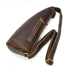 Cool Leather Sling Bag for Men Vintage Chest Bag Crossbody Sling Bags For Men - imessengerbags
