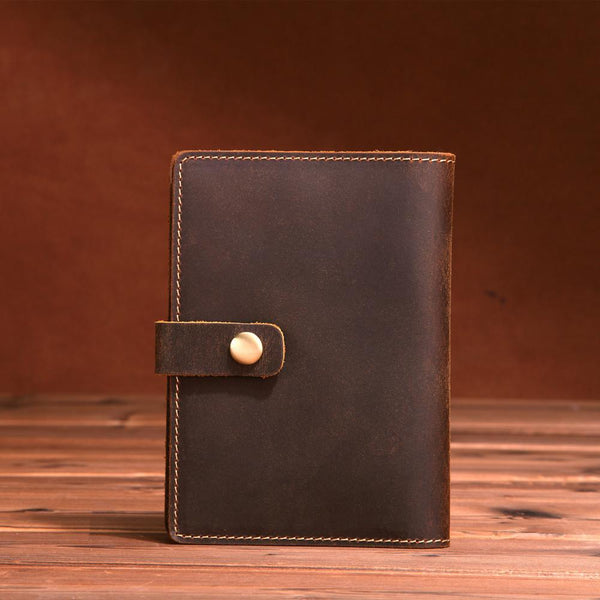 Handmade Mens Leather Small Slim Passport Wallet Vintage Bifold Long Wallet For Men - imessengerbags