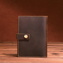 Handmade Mens Leather Small Slim Passport Wallet Vintage Bifold Long Wallet For Men - imessengerbags
