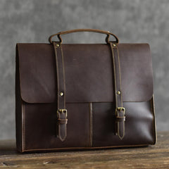 Genuine Leather Mens Cool Messenger Bag Briefcase Work Bag Business Bag for men - imessengerbags