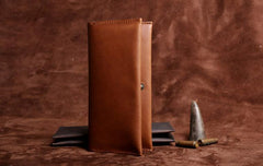 Handmade Leather Mens Cool Long Leather Wallet Clutch Wristlet Wallet for Men - imessengerbags