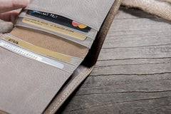 Handmade Leather Mens Cool Slim Leather Wallet Men Small Wallets Bifold for Men - imessengerbags