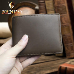 Handmade Leather Mens Cool Slim Leather Wallet Men billfold Wallets Bifold for Men - imessengerbags