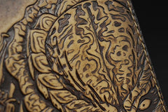 Handmade Leather Tooled Predator Mens billfold Wallet Cool Leather Wallet Slim Wallet for Men - imessengerbags