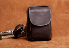 Genuine Leather Mens Cool Chest Bag Sling Bag Crossbody Bag Travel Bag Hiking Bag for men - imessengerbags