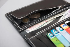 Handmade Leather Mens Clutch Wallet Cool Leather Wallet Long Phone Wallets for Men - imessengerbags