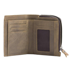 Handmade Leather Mens Cool Slim Leather Wallet Men Small Wallets Bifold for Men - imessengerbags