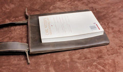 Handmade Leather Mens Cool Messenger Bag Square Bag Chest Bag Bike Bag Cycling Bag for men