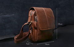Genuine Leather Mens Cool Messenger Bag Square Bag Chest Bag Bike Bag Cycling Bag for men - imessengerbags