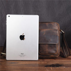Genuine Leather Mens Cool Messenger Bag SHOULDER BAG CHEST BAG BIKE BAG CYCLING BAG - imessengerbags