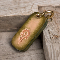 Handmade Leather Mens World of Warcraft Cool Keychain KeyCharm Keyring Pendant for Men - imessengerbags