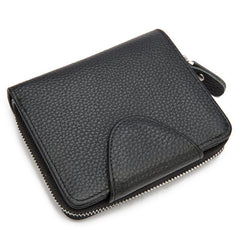 Leather Mens Wallet billfold Zipper Bifold Wallet Vintage Wallet for Men - imessengerbags