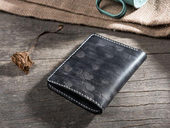 Handmade Leather Mens Cool Slim Leather Wallet Men Small Wallets Bifold for Men - imessengerbags