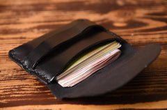 Handmade Mens Cool billfold Leather Wallet Men Small Card Slim Wallets Bifold for Men - imessengerbags