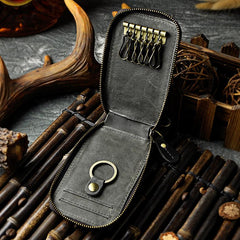 Handmade Leather Mens Cool Key Wallet Car Key Holder Case Card Wallet for Men - imessengerbags