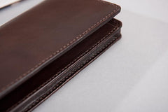 Handmade Leather Mens Travel Wallet Passport Leather Wallet Long Phone Wallets for Men
