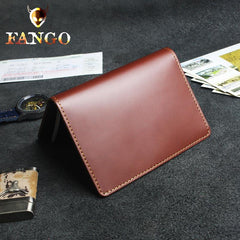 Handmade Leather Floral Mens Cool Short Wallet Passport Card Holder Small Card Slim Wallets for Men - imessengerbags