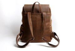 Genuine Leather Mens Cool Backpack Sling Bag Large Black Travel Bag Hiking Bag for men - imessengerbags