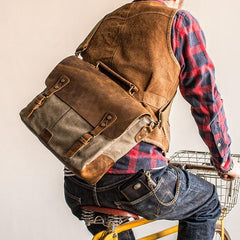 Canvas Mens Cool Messenger Bag iPad Bag Chest Bag Bike Bag Cycling Bag for men