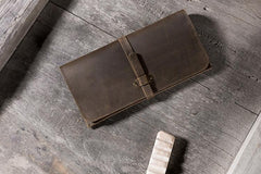 Handmade Leather Mens Clutch Wallet Cool Leather Wallet Long Phone Wallets for Men - imessengerbags