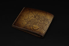 Handmade Leather Tooled Diablo3 Mens billfold Wallet Cool Leather Wallet Slim Wallet for Men - imessengerbags