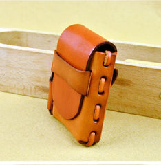 Handmade Leather Mens Cigarette Case with Belt Loop Cool Lighter Holder for Men