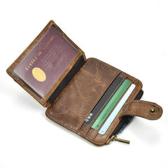Cool Leather Mens Wallet Slim Wallet Card Front Pocket Wallet for Men - imessengerbags