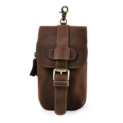 Small Mens Leather Belt Pouch Holsters Belt Case Cell Phone Waist Pouch for Men