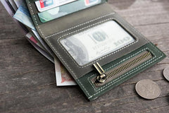 Handmade Leather Mens Cool Slim Leather Wallet Men Small Wallets Bifold for Men - imessengerbags