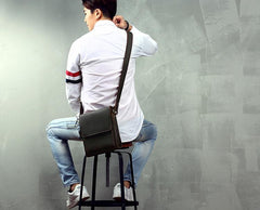 Genuine Leather Mens Cool Messenger Bag SHOULDER BAG CHEST BAG BIKE BAG CYCLING BAG