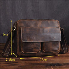 Genuine Leather Mens Cool Messenger Bag SHOULDER BAG CHEST BAG BIKE BAG CYCLING BAG - imessengerbags