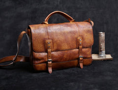 Genuine Leather Mens Cool Messenger Bag Briefcase Chest Bag Bike Bag Cycling Bag for men