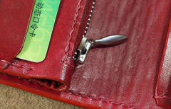 Handmade Leather Tooled Trifold Henna Floral Mens Long Wallet Cool Leather Wallet Clutch Wallet for Men - imessengerbags