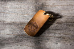 Handmade Leather Mens World of Warcraft Cool Keychain KeyCharm Keyring Pendant for Men - imessengerbags
