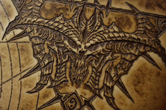 Handmade Leather Tooled Diablo3 Mens billfold Wallet Cool Leather Wallet Slim Wallet for Men - imessengerbags