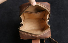 Handmade Leather Mens Cool Chest Bag Sling Bag Crossbody Bag Travel Bag Hiking Bag for men