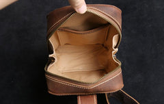 Handmade Leather Mens Cool Chest Bag Sling Bag Crossbody Bag Travel Bag Hiking Bag for men