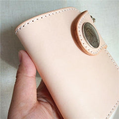 Handmade Mens Leather Small Biker Chain Wallets Cool billfold Biker Wallets with Chain - imessengerbags